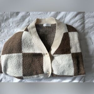 TALULAH Cream and Brown Knit Sweater